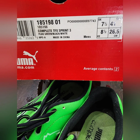 🎉HP🏃♂️ Puma Track Men's 8 1/2 shoes w/ spikes/spike tool/& box, bright green - Picture 2 of 9